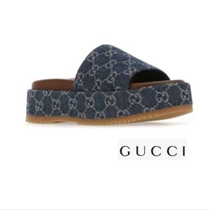 Angelina GG Supreme Denim Slide Sandals